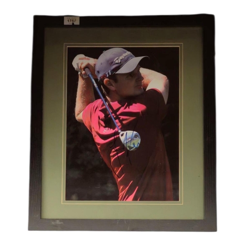 19 - Golf Justin Rose signed 22x18inch overall framed and mounted colour photo.