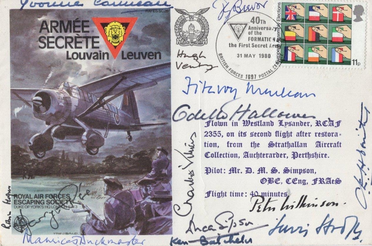 SOE agents in WW2 multi signed RAF Escaping Society cover signed by ...