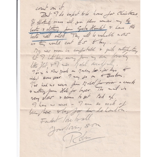 18 - Great War Letter Signed by Major Robert Herle Nicholson RFC RAF Served 1912 - 1920. 2 Page handwritt... 