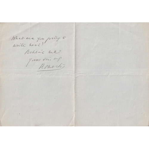 26 - Letter Signed by Lt Frederick Roberts VC Victoria Cross Holder 1858 Oudh. 2 Page Letter Address Engl... 