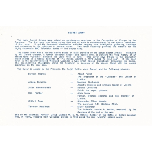 43 - Es26e Secret Army 1977 TV Series signed by 9 Cast etc. 31 May 1980 BFPS 1697 40th Anniversary of the... 