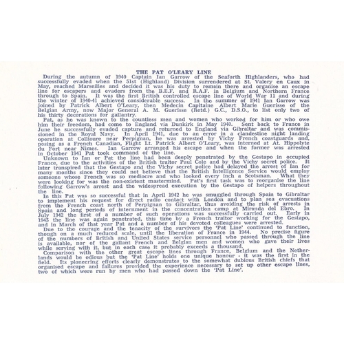 46 - ES22d The Pat O'Leary Line. Signed by Pat O'Leary George Cross DSO. 10 7 1979 Toulouse The Pat O'Lea... 