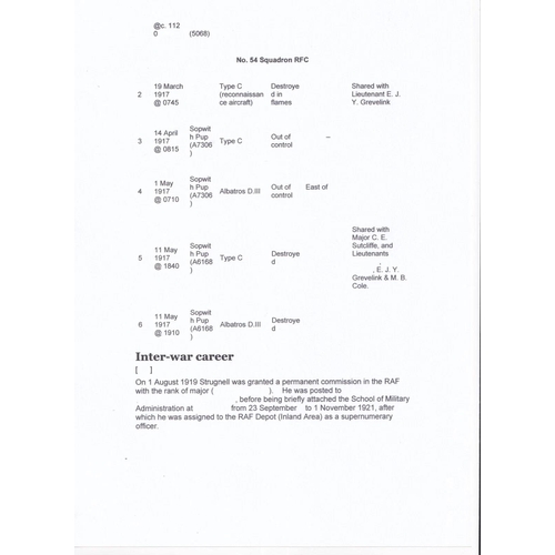48 - Letter Signed by Gp Capt William Victor Strugnell MC and Bar WW1 Pilot Ace 6. Good Content Handwritt... 