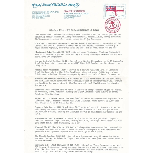 53 - Operation Neptune D Day 6 June 1944 Signed 12 all involved in D Day. Official Navy cover 6RN11f. 6 J... 