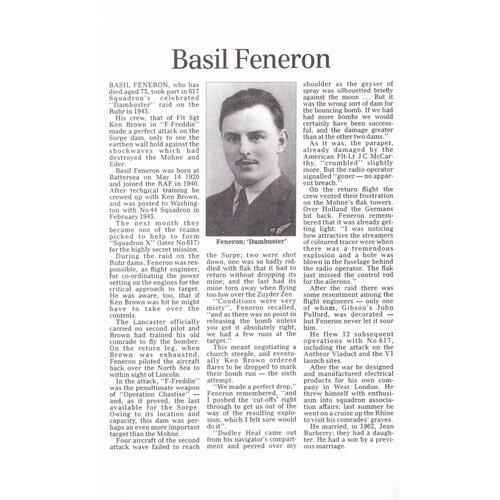 56 - WW2 cover Operation Chastise Signed Basil Feneron and Dudley Heal 617 Sqn attack Dambuster raid vete... 