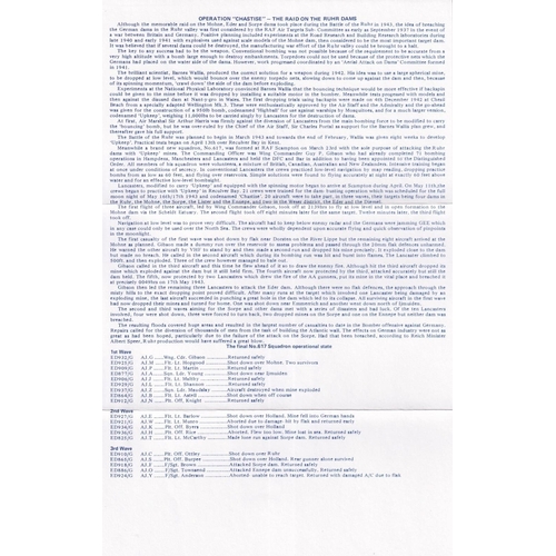 56 - WW2 cover Operation Chastise Signed Basil Feneron and Dudley Heal 617 Sqn attack Dambuster raid vete... 