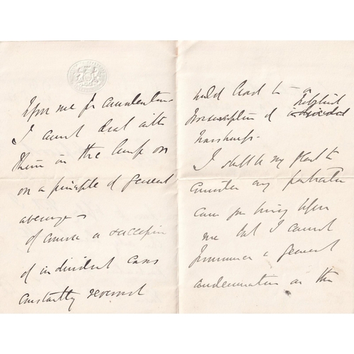 64 - Letter Signed by Sir William Vernon Harcourt Chancellor of the Exchequer. An Original Letter Written... 