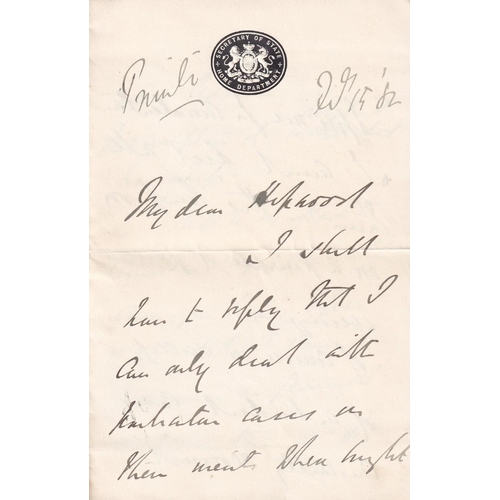64 - Letter Signed by Sir William Vernon Harcourt Chancellor of the Exchequer. An Original Letter Written... 