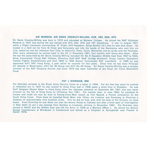 69 - WW2 cover ES21c Commemorating few successful RAF crew escaped from Hong Kong Signed. 20 No 77 Hong K... 