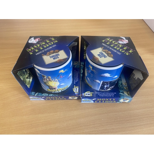 454 - Monty Python Knights of the round table singing mugs, collection x2.