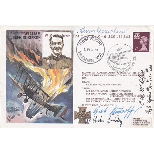 HA32 Capt W L Robinson VC Signed Vermehren Zeppelin, 2 Luftwaffe, 1 USA ...