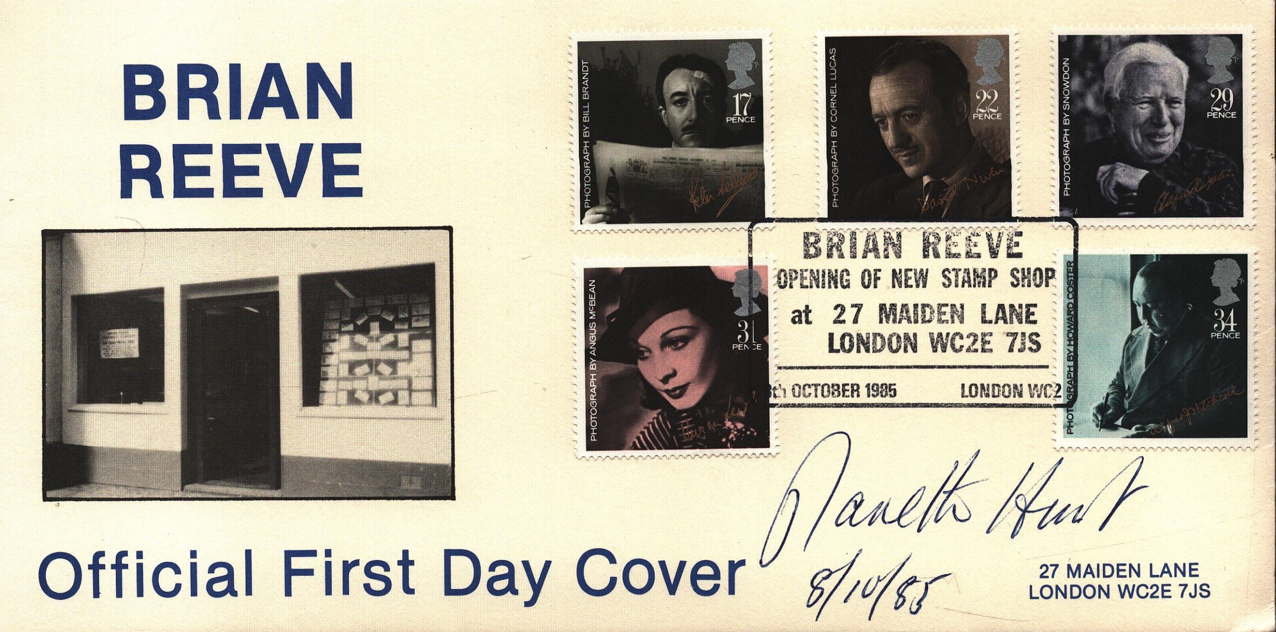 Gareth Hunt signed official FDC. Brian Reeve, five stamps plus single ...