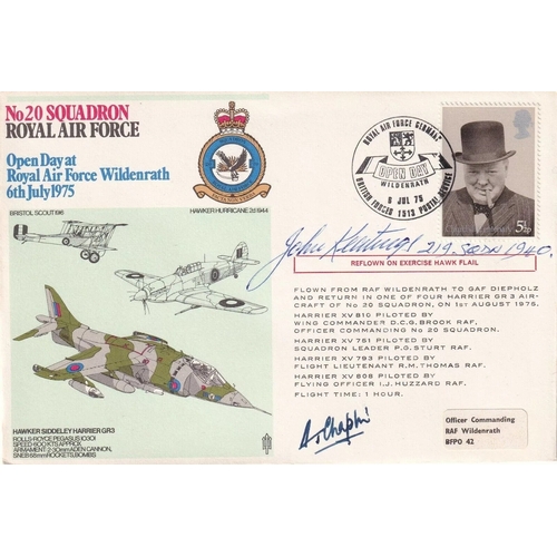 267 - RAF34a RAF Wildenrath Reflown Harrier Signed Pilot J P Chaplin and John Keatings Battle of Britain. ... 