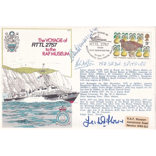 270 - C52c Voyage of RTTL 2757 to RAF Museum Signed. 2 Battle of Britain Pilots and Gp. Capt. Flowers. 25 ... 