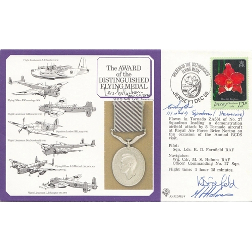 273 - DM14 award of the Distinguished Flying Medal. DFM Signed by 2 DFM Holders. 1 Dec 86 Jersey Postmark ... 
