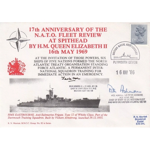 274 - RNC82b 17th Anniv of the N. A. T. O. Fleet Review at Spithead, Double Signed. 16 May 86 Plymouth. 17... 
