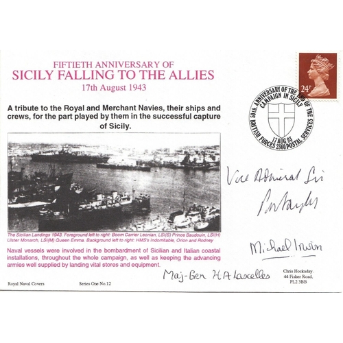 276 - RNCH12a 50th Anniv Sicily Falling to the Allies Signed 3. 17 Aug 93 BFPS 2360 50th Anniv Sicily Fall... 