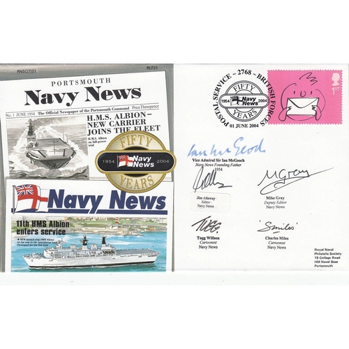 277 - 01 June 2004 BFPS 2768 Special Postmark 50 Years Navy News. Portsmouth Navy News. 11th HMS Albion Ne... 