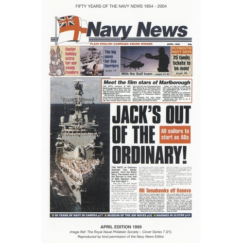 277 - 01 June 2004 BFPS 2768 Special Postmark 50 Years Navy News. Portsmouth Navy News. 11th HMS Albion Ne... 