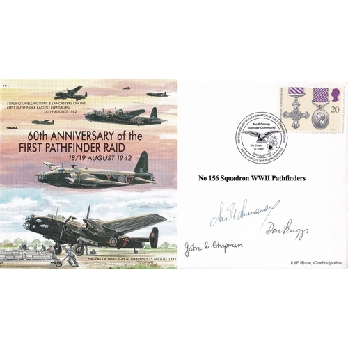 280 - 60th Anniv 1st Pathfinder Raid Signed by 3 No 156 WW11 Pathfinders. Lancaster. 15 August 2002 BFPS 2... 