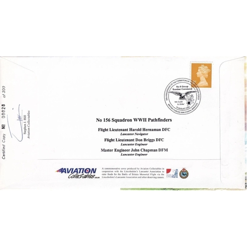 280 - 60th Anniv 1st Pathfinder Raid Signed by 3 No 156 WW11 Pathfinders. Lancaster. 15 August 2002 BFPS 2... 