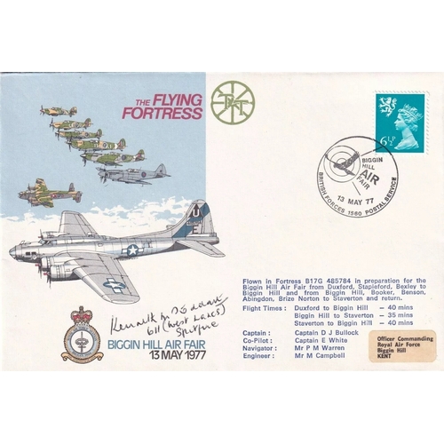286 - AD26a Flying Fortress. Flown Signed by K M Stoddart British pilot Battle of Britain. 13 May 77 BFPS ... 