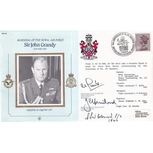 292 - CMD16 Marshall of the RAF Sir J. Grandy P Hancock Signed Battle of Britain Pilot. 27 June 87 BFPS 21... 