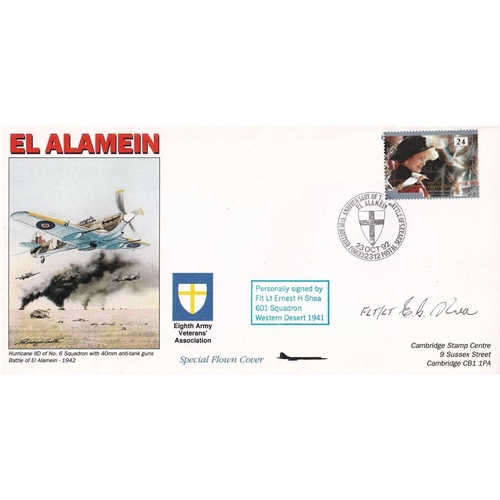 294 - 50th Anniv Battle of El Alamein Signed E H Shea 601 Sqn Pilot Westen Desert. 23 Oct 92 BFPS 2312 50t... 