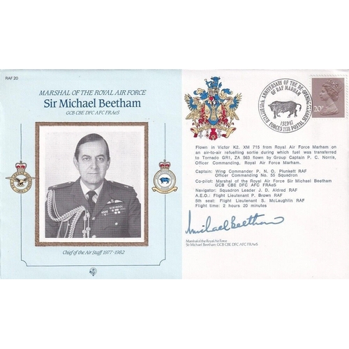 296 - CMD20b ACM Sir M Beetham, Signed Beetham Lancaster Pilot WW11. 1 Sep 87 BFPS 2138 50th Anniversary o... 