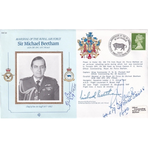 297 - MRAF Michael Beetham Signed, G W Benn, R L Jones both Battle of Britain. 1 Sep 87 BFPS 2138 50th Ann... 