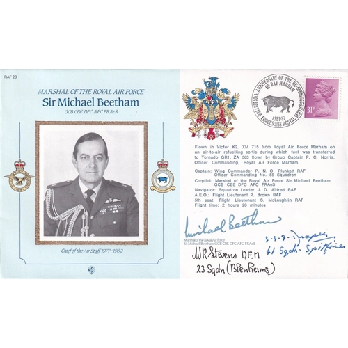 298 - MRAF M Beetham Signed M Beetham, G Draper, W Stevens both in Battle of Britain. 1 Sep 87 BFPS 2138 5... 