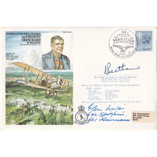 300 - 60th Anniv Formation of the RAF 1918 Signed M Beetham and H G Niven Battle of Britain Hurricane figh... 