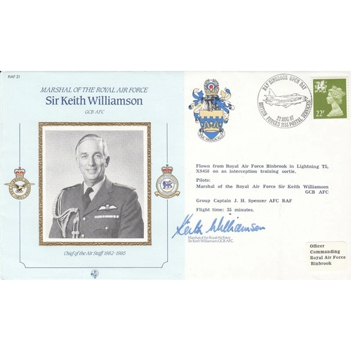 301 - Cdm21b MRAF Sir Keith Williamson Signed by MRAF Sir Keith Williamson. 22 aug 77 BFPS 2133 Marshal of... 