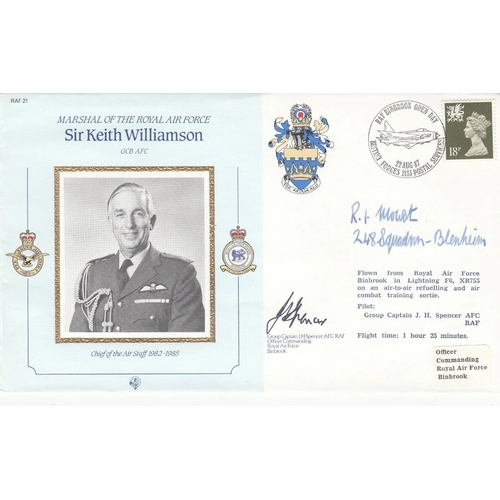 303 - Cdm21 MRAF Sir Keith Williamson Signed R I R I Mowat Battle of Britian Wop/AG. 22 aug 77 BFPS 2133 M... 