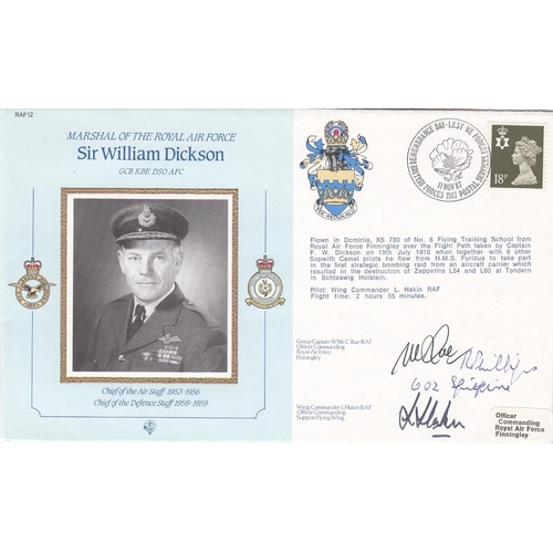 306 - Cmd12a MRAF Sir William Dickson FDC Double Signed Plus R Phillips Battle of Britain Pilot. 11 Nov 87... 