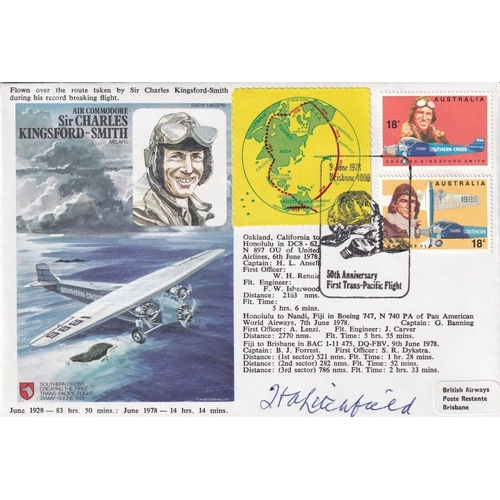 315 - Flown cover C Kingsford-Smith cover signed H. A. Litchfield flew with Kingsford-Smith. WW1 Veteran. ... 
