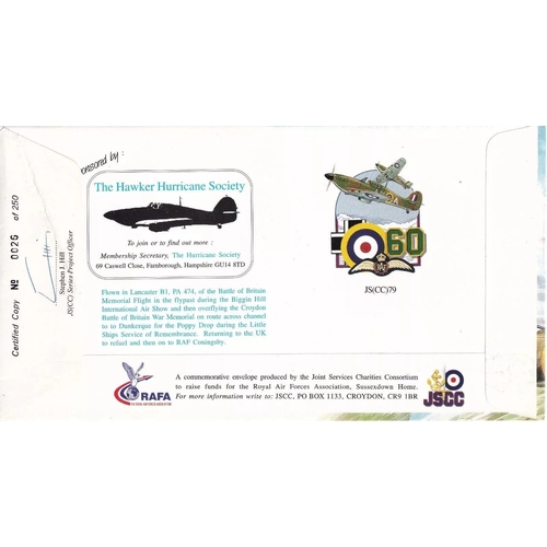 316 - JS(CC)79f Battle of France Signed by Wg Cdr P V Ayerst Battle of Britain. 22 May 2000 Plymouth FDI o... 