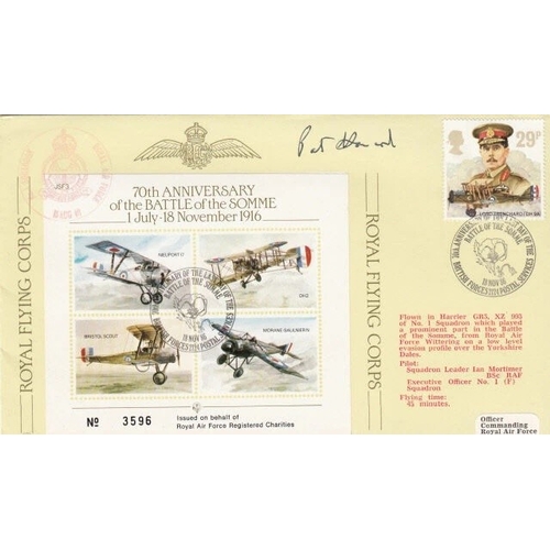 320 - Flown 70th Anniv Battle of Somme Signed N P Hancock Battle of Britain pilot. 8 Nov 86 BFPS 2124 70th... 