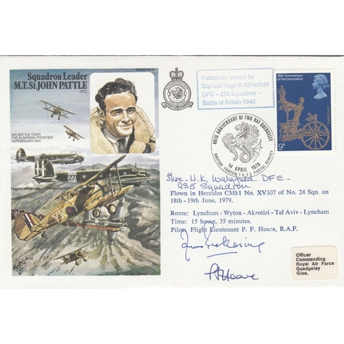 321 - HA37 St John Pattle Signed Wakefield, J Pickering Battle of Britain Pilots. 14 April 1979 BFPS 1635 ... 