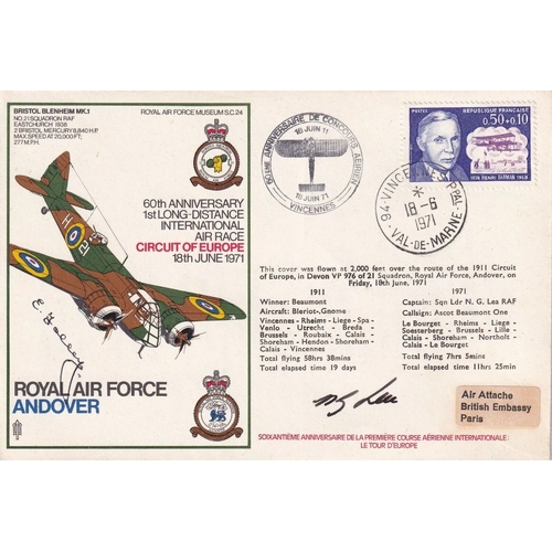 322 - SC24b Blenheim Signed E Folley 1st Blenheim Pilot crash landed. 18 6 1971 Val de Marne 60th Annivers... 