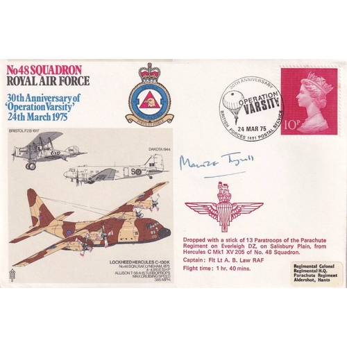 324 - RAF 48 Sqn Signed Brigadier Maurice Tugwell Parachute Regt 17 June 1944. 24 Mar 75 BFPS 1491 30th An... 