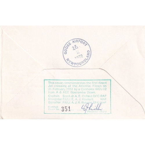 326 - SC20d RAF Finningley Signed Canberra World Record Crew record 21 2 1951. 21 Feb 72 BFPS 1281. 21st A... 