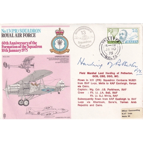 330 - RAF30e 60th Anniv Formation of the Squadron Signed Field Marshal Lord Harding. 10 Jan 75 Valletta 13... 