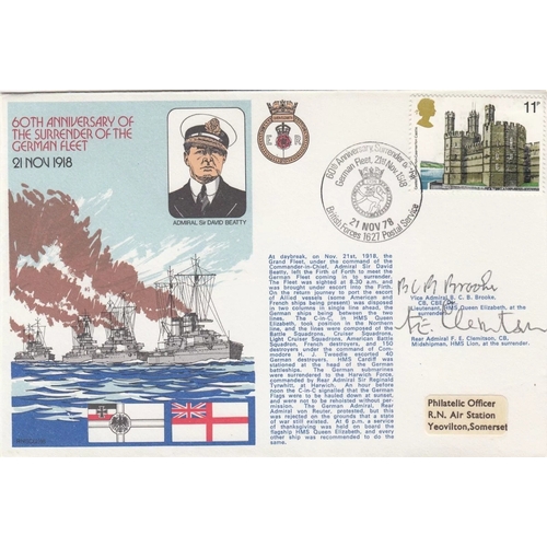 340 - 2RN16c 60th Anniv Surrender of the German Fleet signed 2 at the Surrender. 21 Nov 78 - BFPS 1627 - 6... 