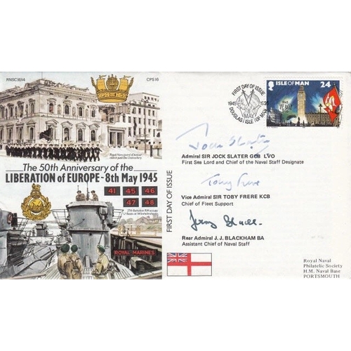 341 - 6RN14e 50th Anniv of the Liberation of Europe Signed 3, Slater, Frere, Blackham. 8 May 95 - Douglas ... 