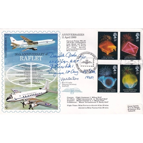 343 - RFDC72 1989 Anniv Full Set Signed by D M Jack Battle of Britain Pilot 602 Sqn. 11 Apr 89 BFPS 2197 A... 