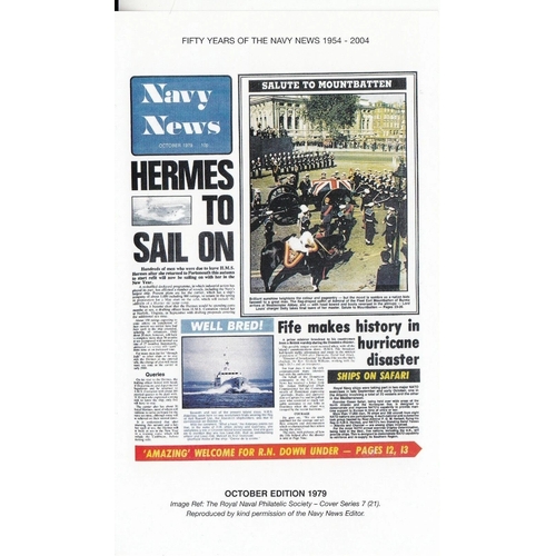 348 - 7RN21bAC 50 Years Navy News HMS Albion Cover Signed L Taw, S Jacobs. 1 June 2004 BFPS 2768 Special P... 