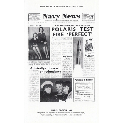 348 - 7RN21bAC 50 Years Navy News HMS Albion Cover Signed L Taw, S Jacobs. 1 June 2004 BFPS 2768 Special P... 