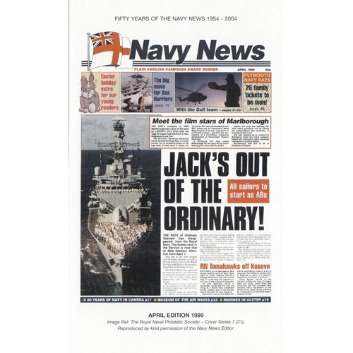 348 - 7RN21bAC 50 Years Navy News HMS Albion Cover Signed L Taw, S Jacobs. 1 June 2004 BFPS 2768 Special P... 