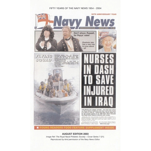 348 - 7RN21bAC 50 Years Navy News HMS Albion Cover Signed L Taw, S Jacobs. 1 June 2004 BFPS 2768 Special P... 